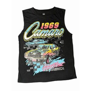 GM Tank Top Men's XL Black Camaro 1969 The Heartbeat of America Graphic Print